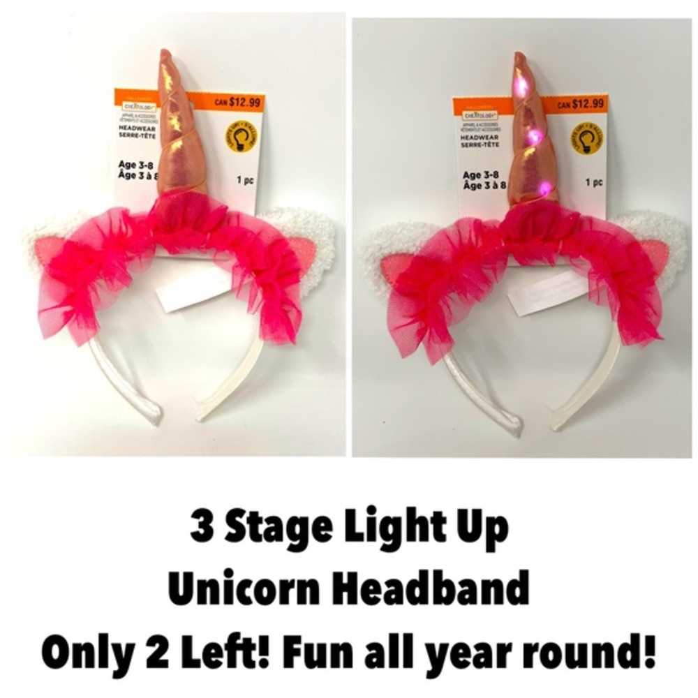 Last 2! Light Up Unicorn Girls Pink 🦄 Headband!